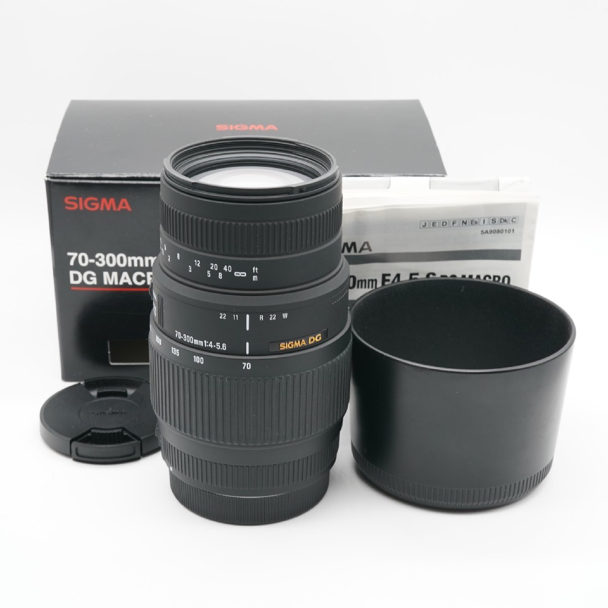 新品級 シグマ SIGMA 70-300mm F4-5.6 DG MACRO キヤノン あると嬉しい元箱・取説・フード(スレキズあり)付！