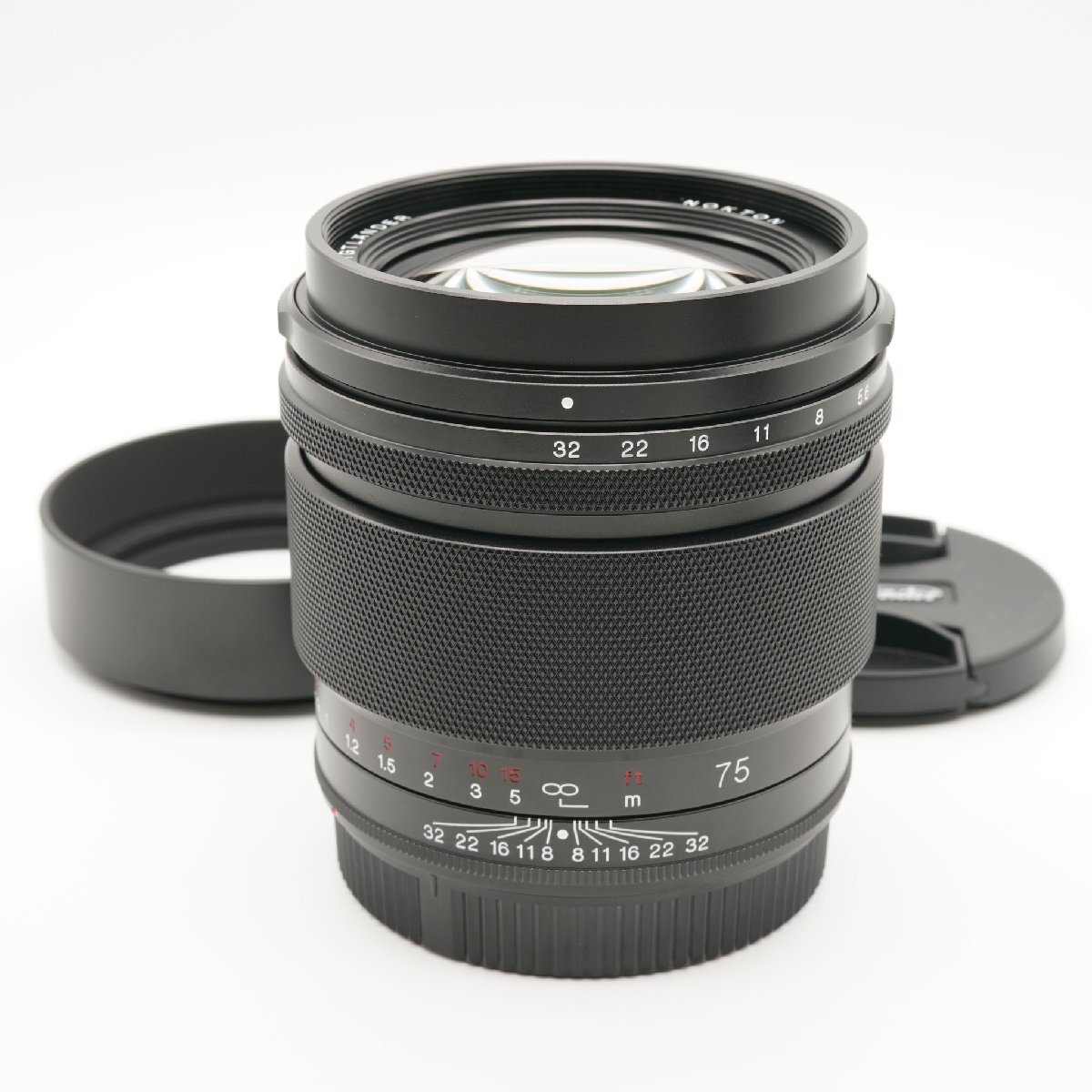 ほぼ新品 フォクトレンダー NOKTON 75mm F1.5 Asp RFマウント あると嬉しい純正フード付！
