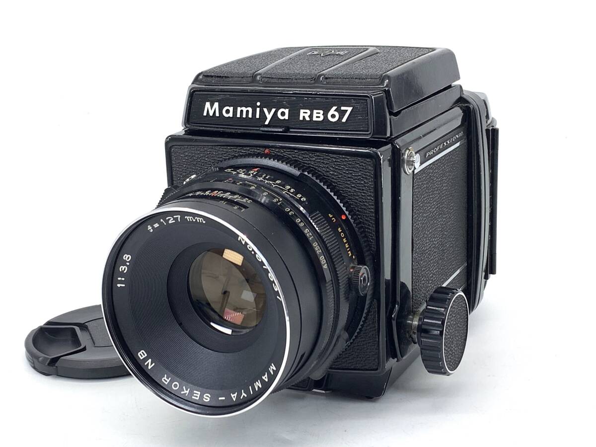 良品 動作確認済 マミヤ Mamiya RB67 Pro + Sekor NB 127mm F3.8 美光学レンズ カビ クモリ 剥離無し シャッター変速 絞り羽根OK 蛇腹OK