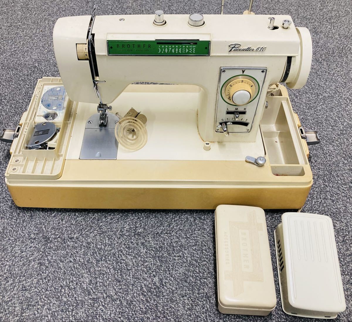 BROTHER ペースセッター Pacesetter 610 動作未確認 ジャンク品 1円スタート ミシン ブラザー ハンドクラフト フットペダル その他部品付き