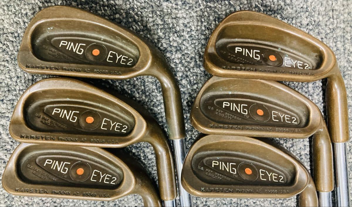 PING ピン EYE2 オレンジドット アイアン6本 パター 計7本セット 1円スタート ベリリウム カッパー スチールシャフト 5 6 7 8 9 W アイツー