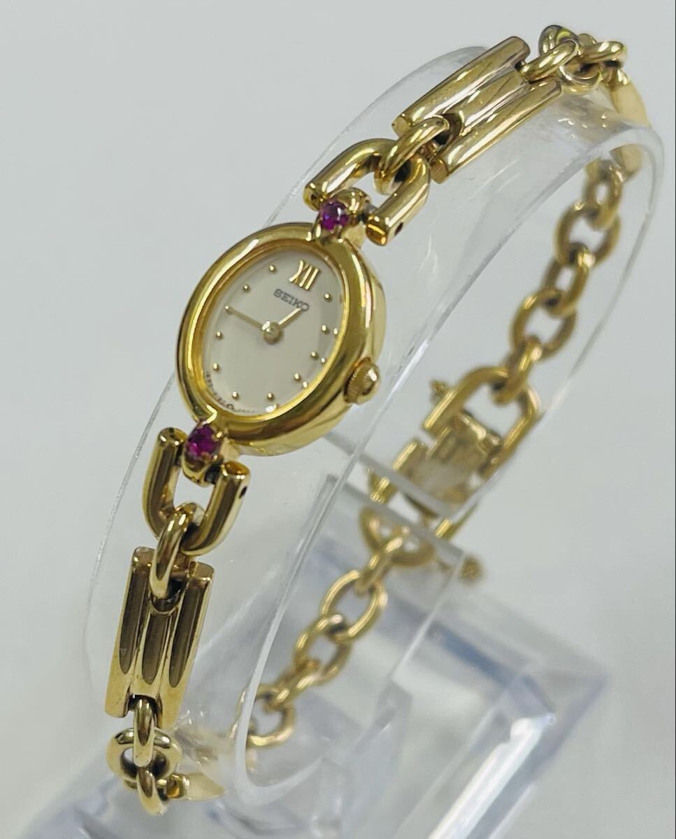 セイコー SEIKO クォーツ 腕時計 1E20-6140 2針 不動品 ジャンク品 1円スタート レディース アンティーク 腕周り約17cm