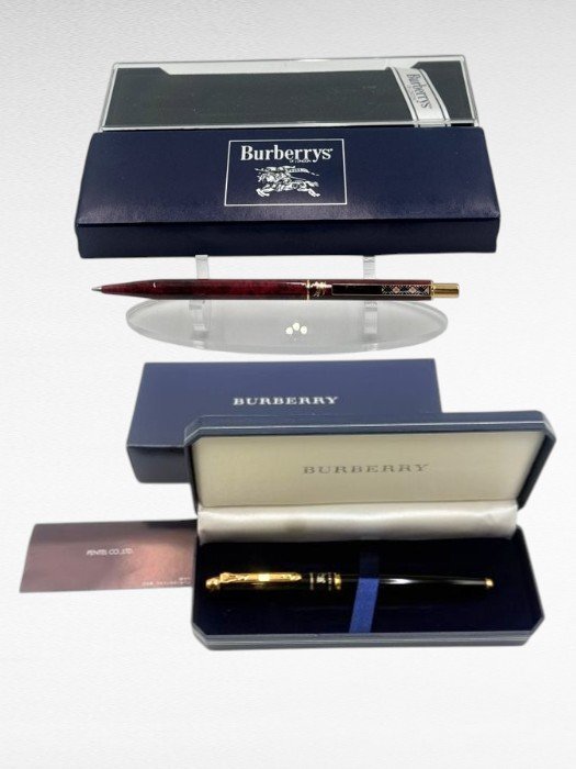Burberrys of London ボールペン ノバチェック ゴールドカラー 箱付 筆記確認済 Burberry