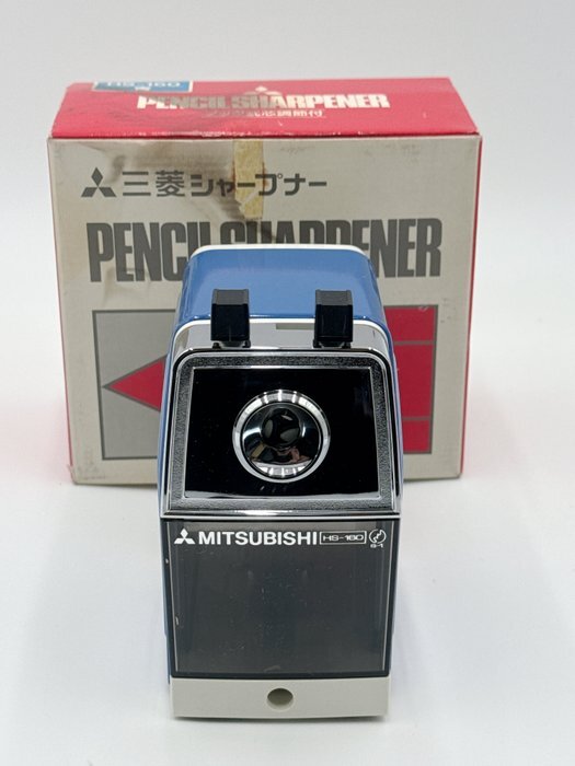 三菱 鉛筆削り HS-160 青 元箱付 昭和レトロ Mitsubishi Pencil Sharpener 動作品