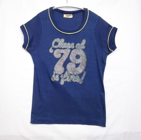 70s ラメプリント リンガー Tシャツ Class of 79 ビンテージ トリムＴシャツ 70年代 VINTAGE Tee ヴィンテージ チビＴee