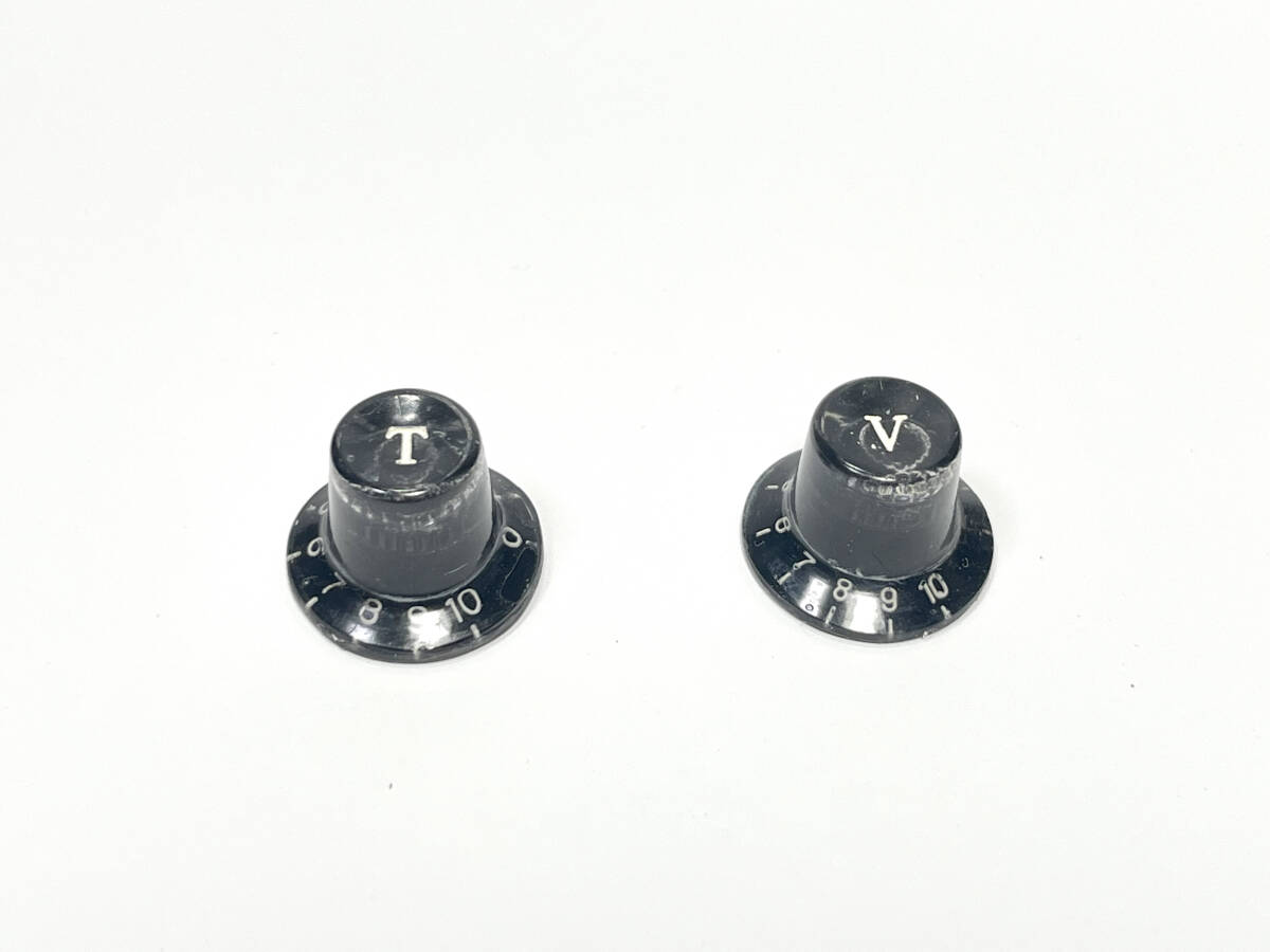 Greco Guyatone系 V・Tノブ 2個セット 再現製作品 黒 実測約5.5mmシャフト対応