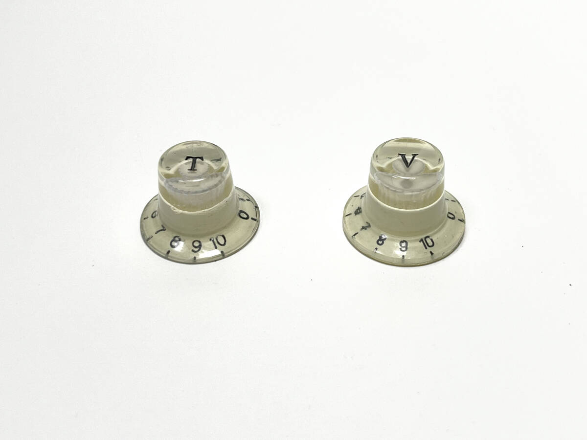 Greco Guyatone系 V・Tノブ　2個セット 再現製作品 黒 実測約5.5mmシャフト対応