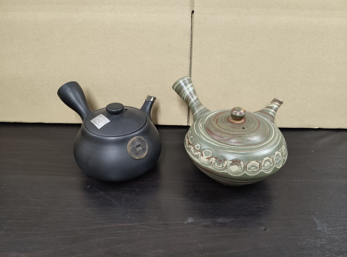 萬古焼　常滑焼　急須　2点セット　黒泥急須　日本六古窯　茶器　茶道具　コレクション　現状品