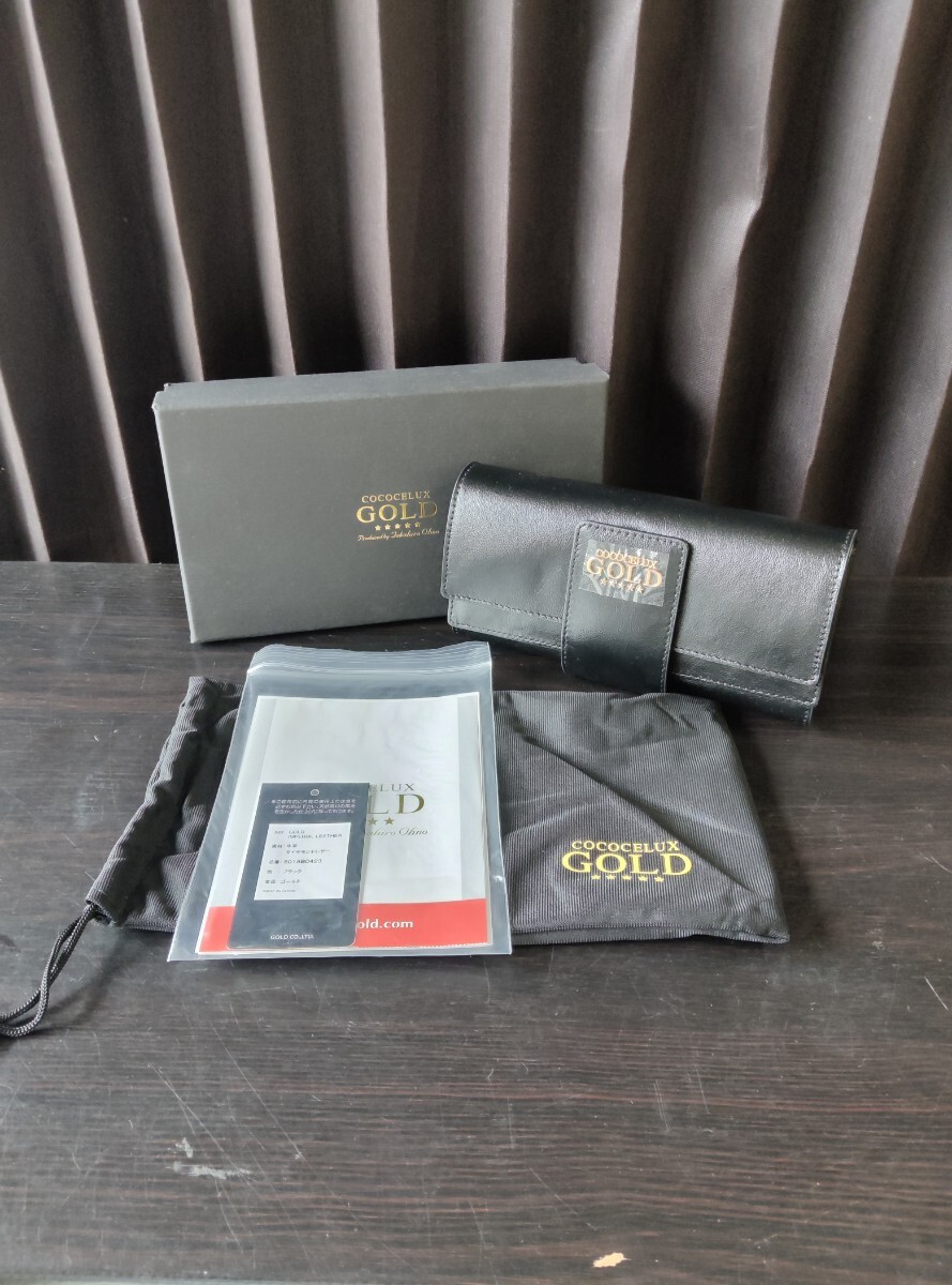 【未使用】COCOCELUX GOLD　ココセリュックス ゴールド　財布　ブラック　牛革製　ダイヤモンドレザー　美品　箱・付属品付き　現状品