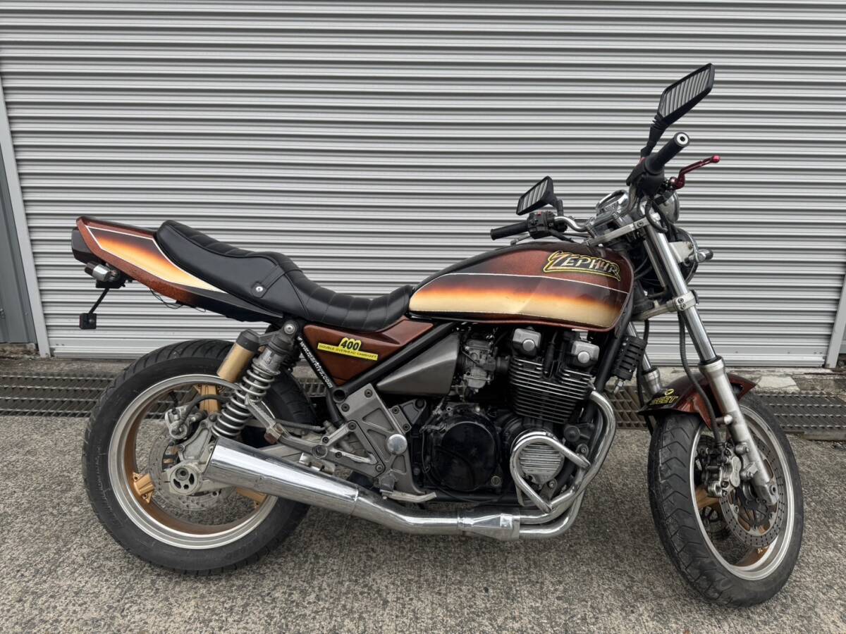 ゼファーχ ZR400C H14年式 実働 セル一発始動 キャブ洗浄済 書類有り 車検なし