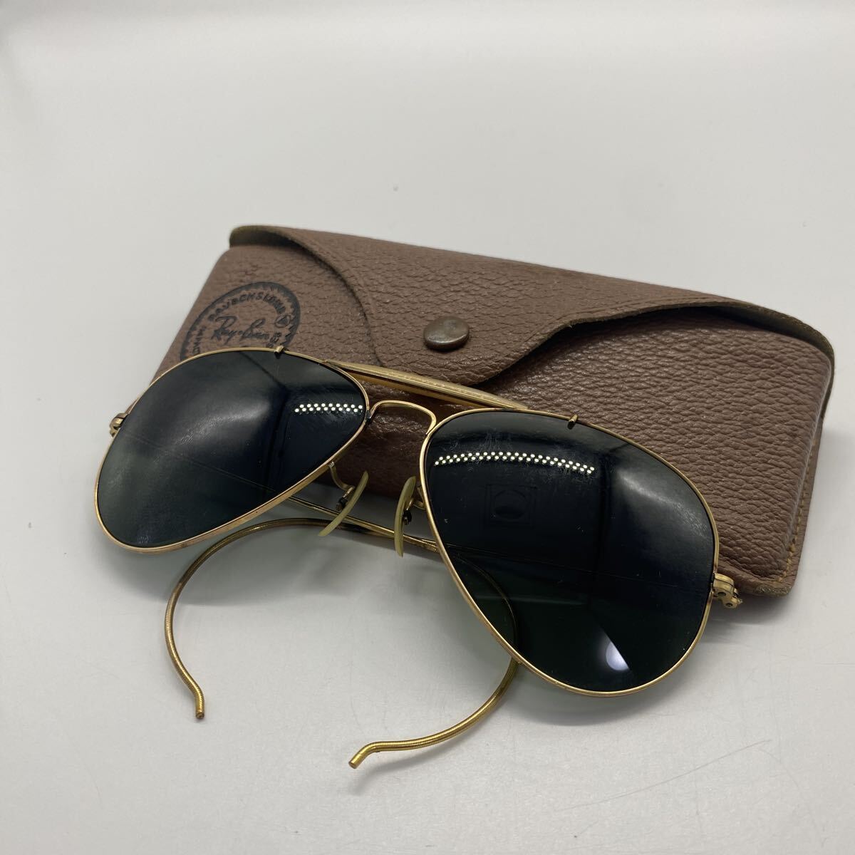 サングラス　RayBan レイバン R&L 1/30 10K GO USA アメリカ製 ティアドロップ 金属フレーム レンズ ケース付 ヴィンテージ　高級仕様