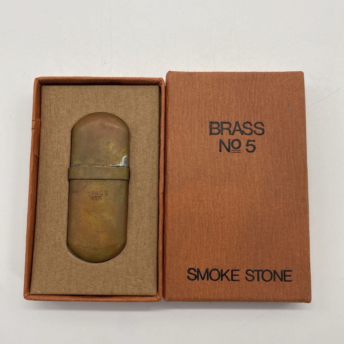 BRASS No.5 SMOKE STONE オイルライター　OILLLIGTHER レトロ アンティーク 喫煙具