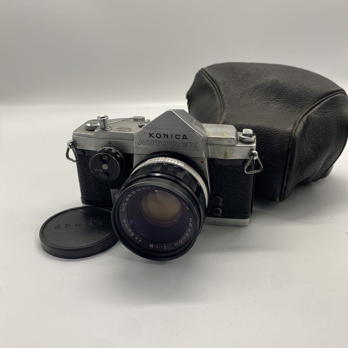 KONICA コニカ フィルムカメラ AUTOREX 880191 レンズ HEXANON 1:1.8 f=52mm ケースあり 現状品