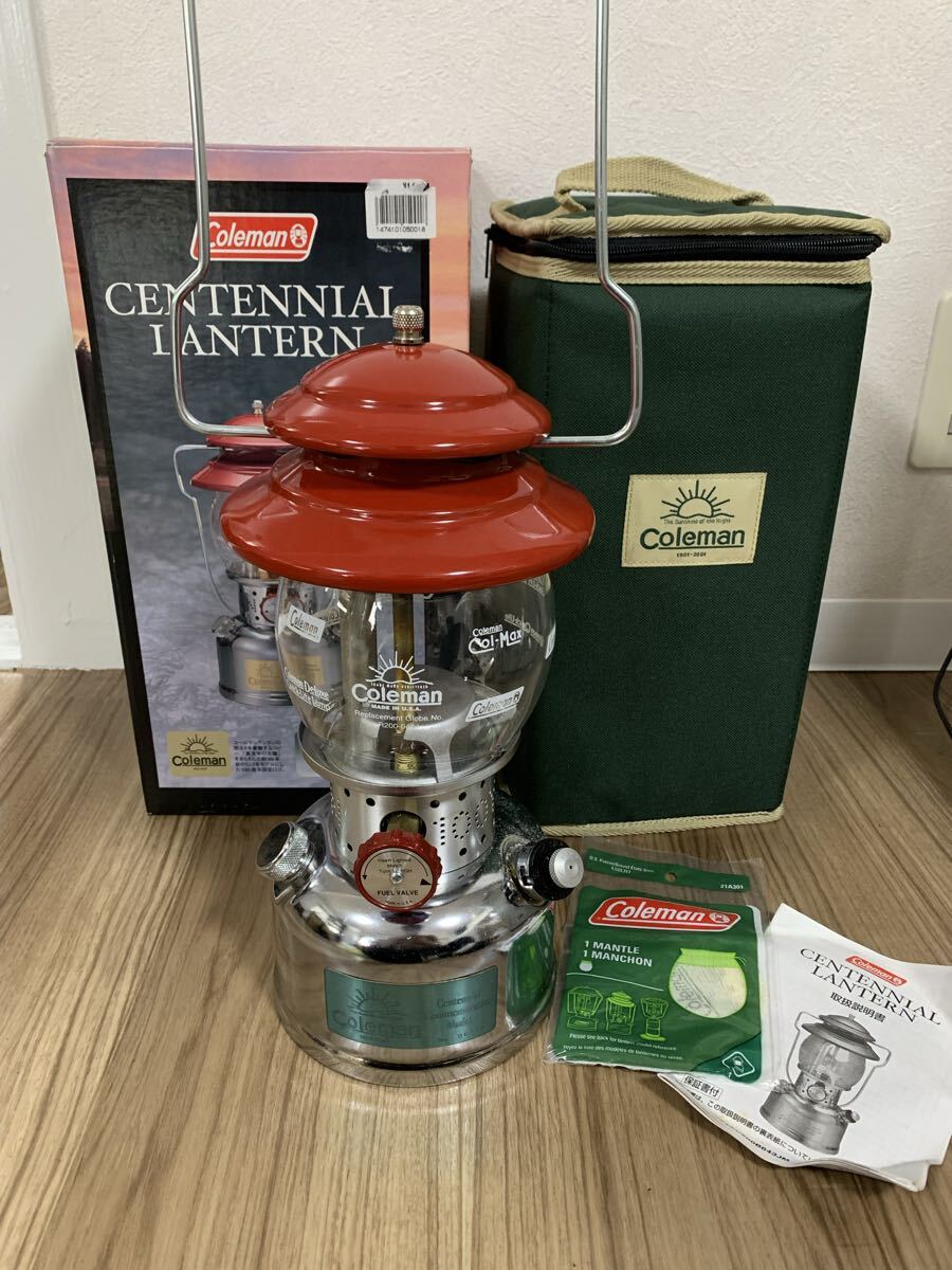 【美品】Coleman コールマン センテニアルランタン CENTENNIAL LANTERN 200B643J 100周年　箱・取説・ソフトケース付　ヴィンテージ　