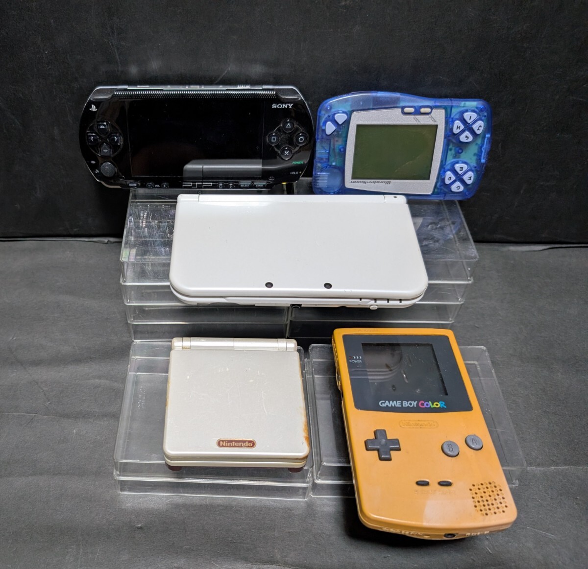 中古品 携帯ゲーム機 5台セット GAME BOY COLOR ADVANCE SP WONDERSWAN NINTENDO 3DS LL PSP ジャンク品 ゲームボーイカラー アドバンス
