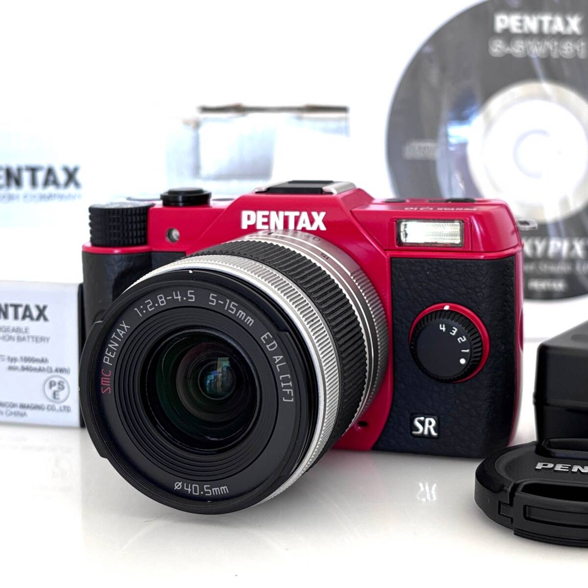 8月限定3千円引き中（27,999円⇒24,999円）撮影回数222枚！【ペンタックス】PENTAX Q10 レッド + 5-15mm F2.8-4.5 ズームレンズ #S607