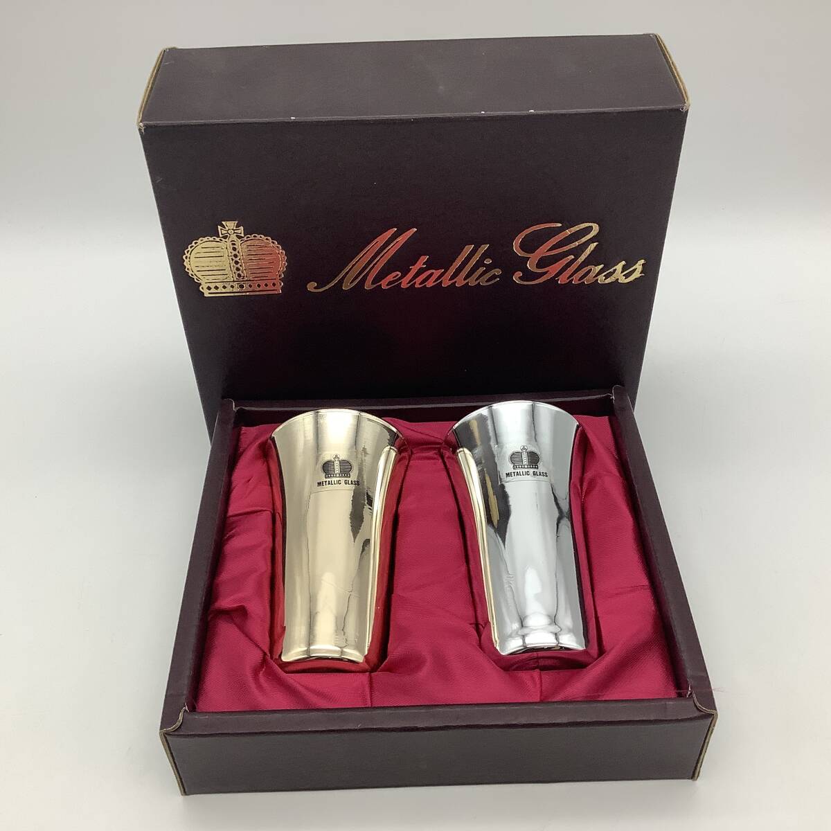 n6194 メタリックグラス キャリアゴールド Carrer Gold ビアカップ コップ 箱付き ゴールド シルバー 保管品