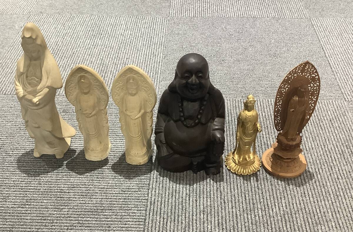 n4742 仏像 まとめて 七福神 布袋 5体 仏具 置物 コレクション コレクター 現状品 ※画像をご確認ください