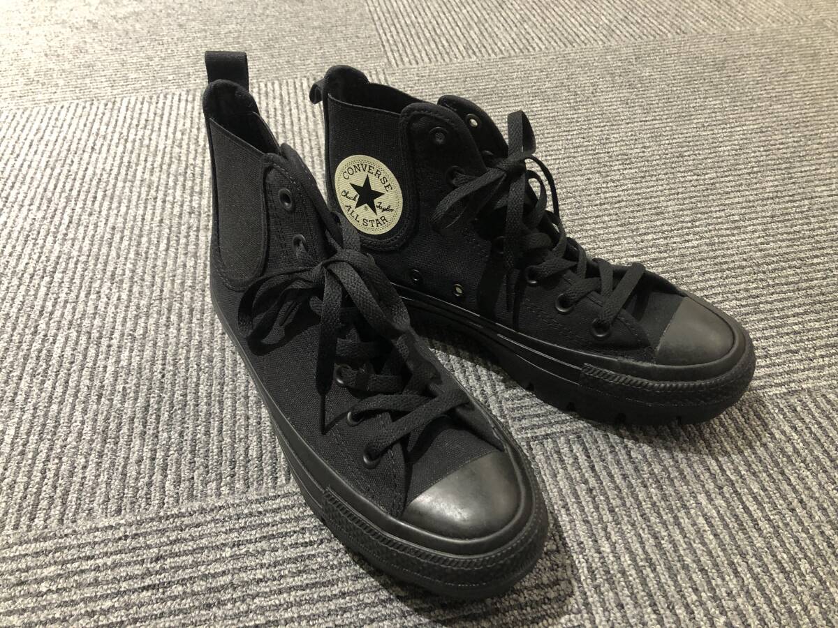 n7209 CONVERSE ALL STAR コンバース オールスター サイドゴア チャンク 黒 ブラック JP24.5cm ハイカット スニーカー 靴 中古
