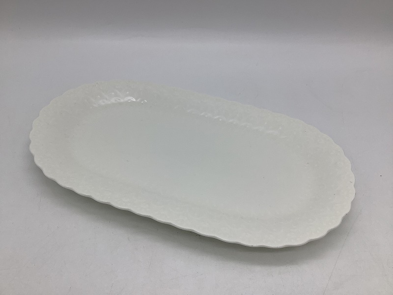 n6410 保管品 洋食器 NARUMI ナルミ シルキーホワイト SilkyWhite プレート デザート皿 菓子受け 長皿 箱無し