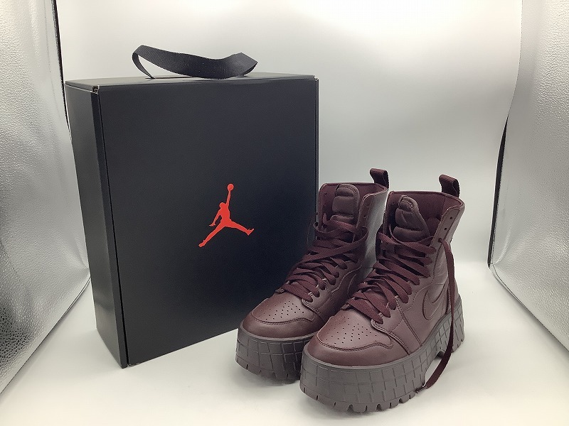 n7412 NIKE Women's AIR JORDAN 1 BROOKLYN HIGH Burgundy Crush サイズ：24.5 FJ5737-600 ウィメンズ スニーカー たばこ臭あり 中古