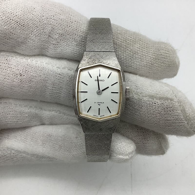 n6979 SEIKO セイコー 11-4480 レディース 腕時計 手巻き 21石 稼働品 シルバー文字盤 保管品