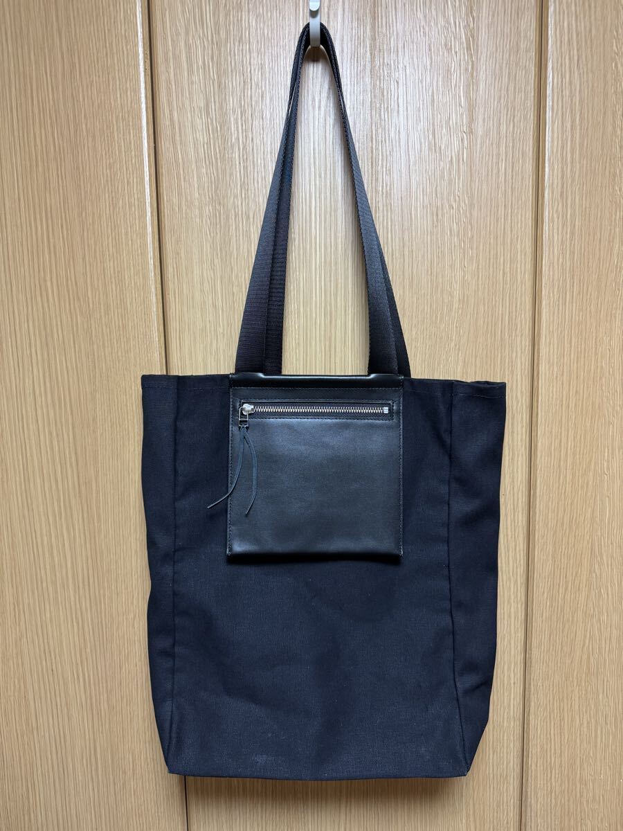 【最終値下げ】BEAMS LIGHTS キャンバスレザートートバッグ 大容量 ブラック J-926