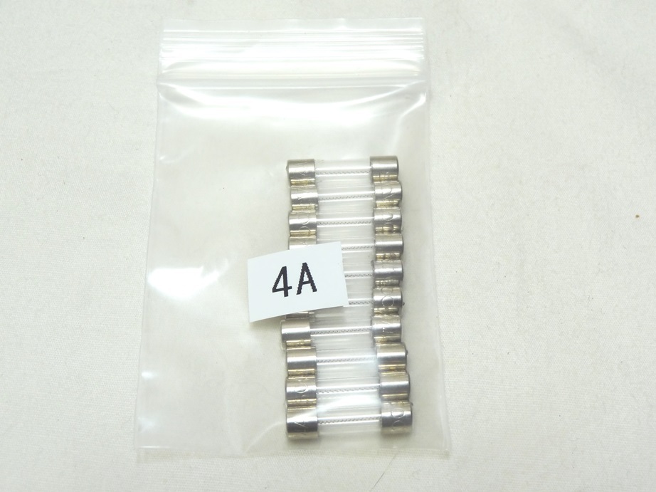 ガラス管ヒューズ ミニチュア　4A　5φ20ｍｍ　新品未使用10本セット