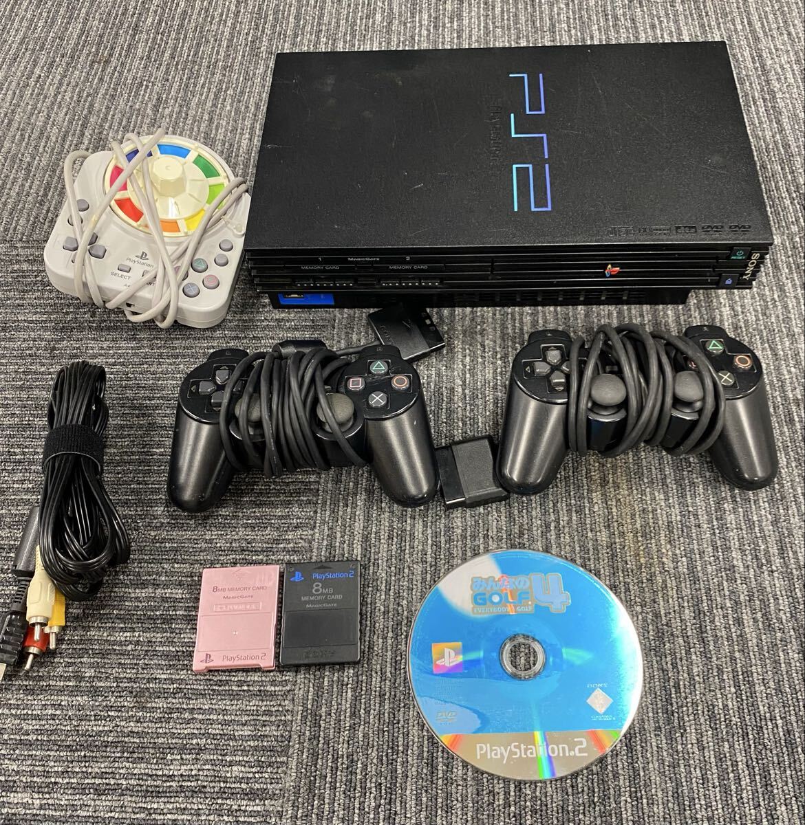 川端 5月 No.255 SONY ソニー ゲーム機 PlayStation2 SCPH-30000 コントローラー 他 プレステ2 接続コード無し 通電確認済 開閉不良
