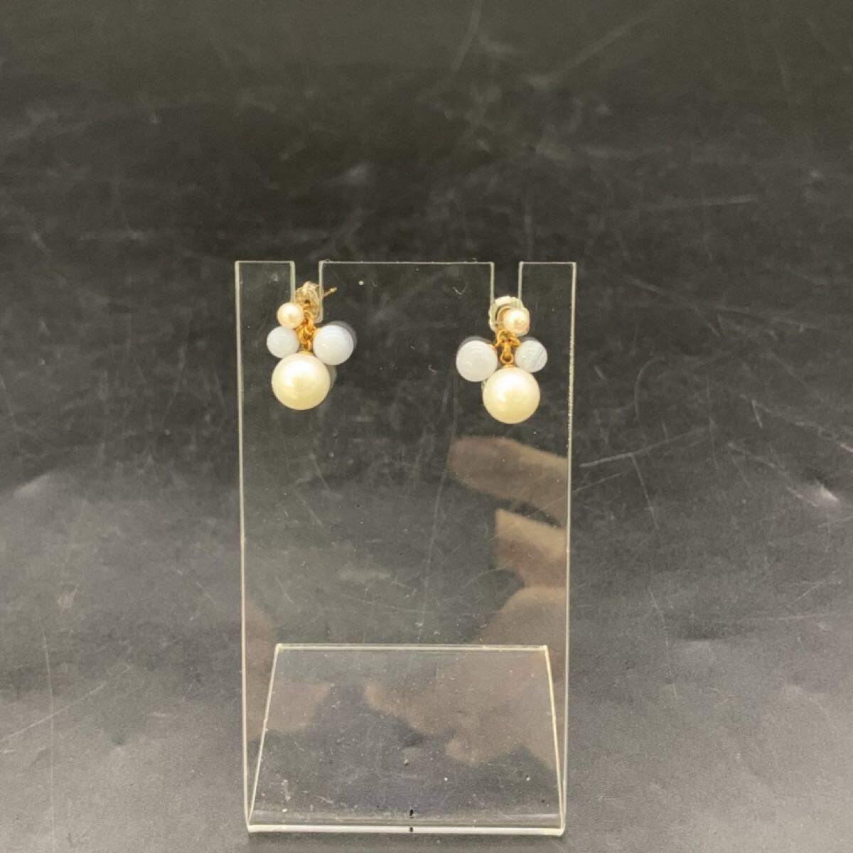杉本　5月　NO.160 パールピアス　真珠　留め具　ゴールド　925 刻印　レディース アクセサリー　総重量2.3g キャッチ片方のみ925 汚れあり