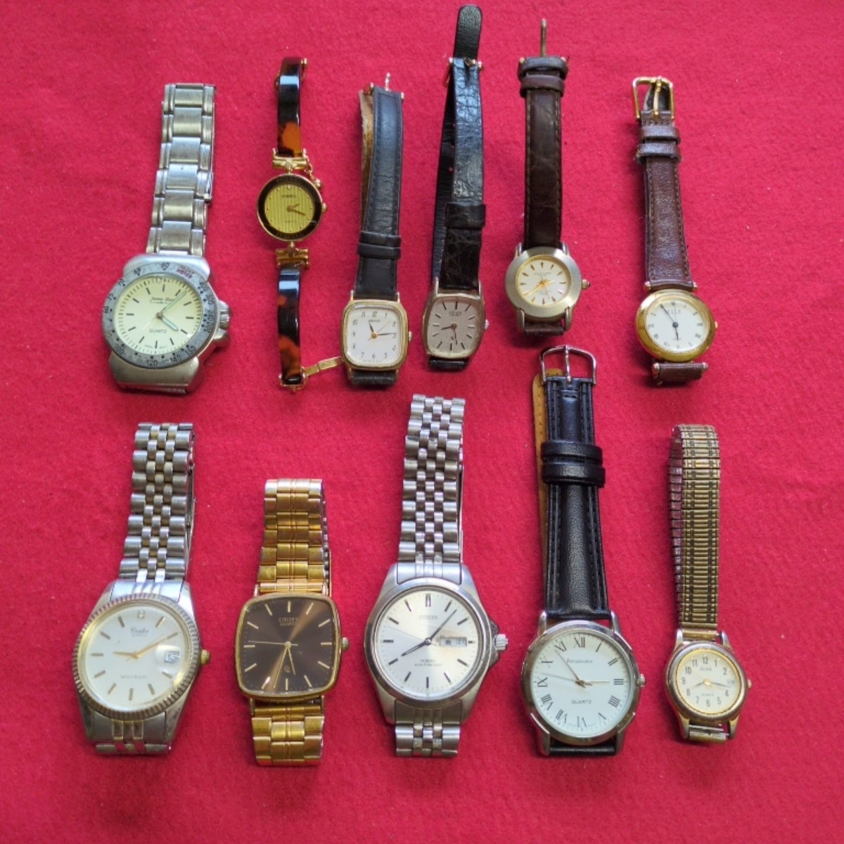 SEIKO CITIZEN 腕時計 セイコー クォーツ シチズン FORMA スクエア ELLE ALBA Renaissance NICOLA VALENTINO ジャンク