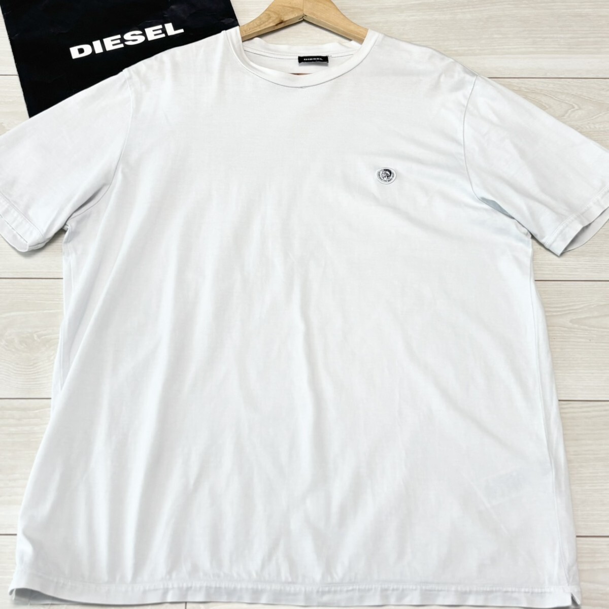 美品/XLサイズ●DIESEL ディーゼル 半袖Tシャツ ブレイブマン 白 ホワイト サマー 夏 メンズ トップス