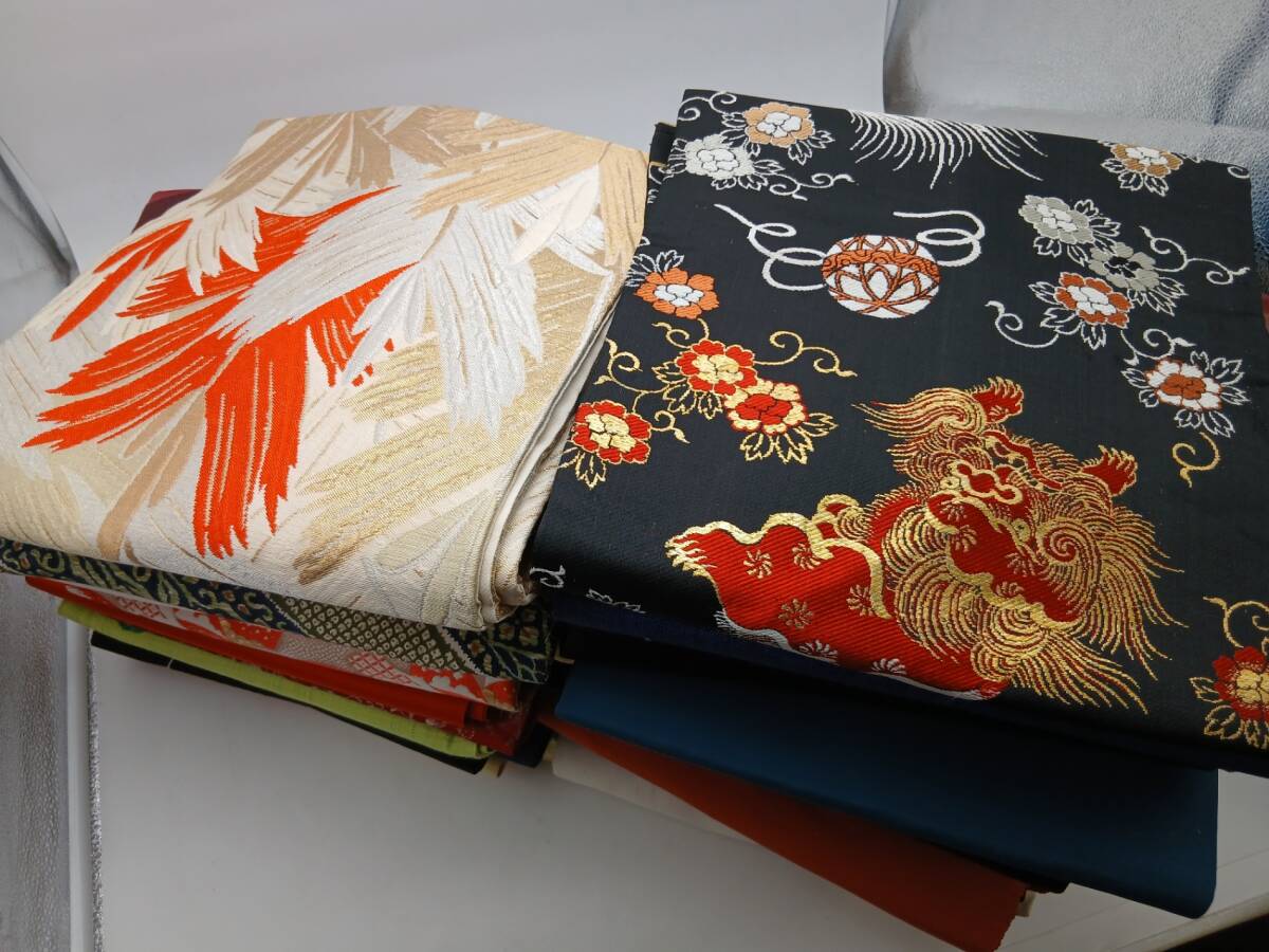 名古屋帯 30点セット 大量まとめ売り 正絹 刺繍 塩瀬 金銀駒 夏用 九寸 八寸 リメイク素材　アンティーク 和装_S7471