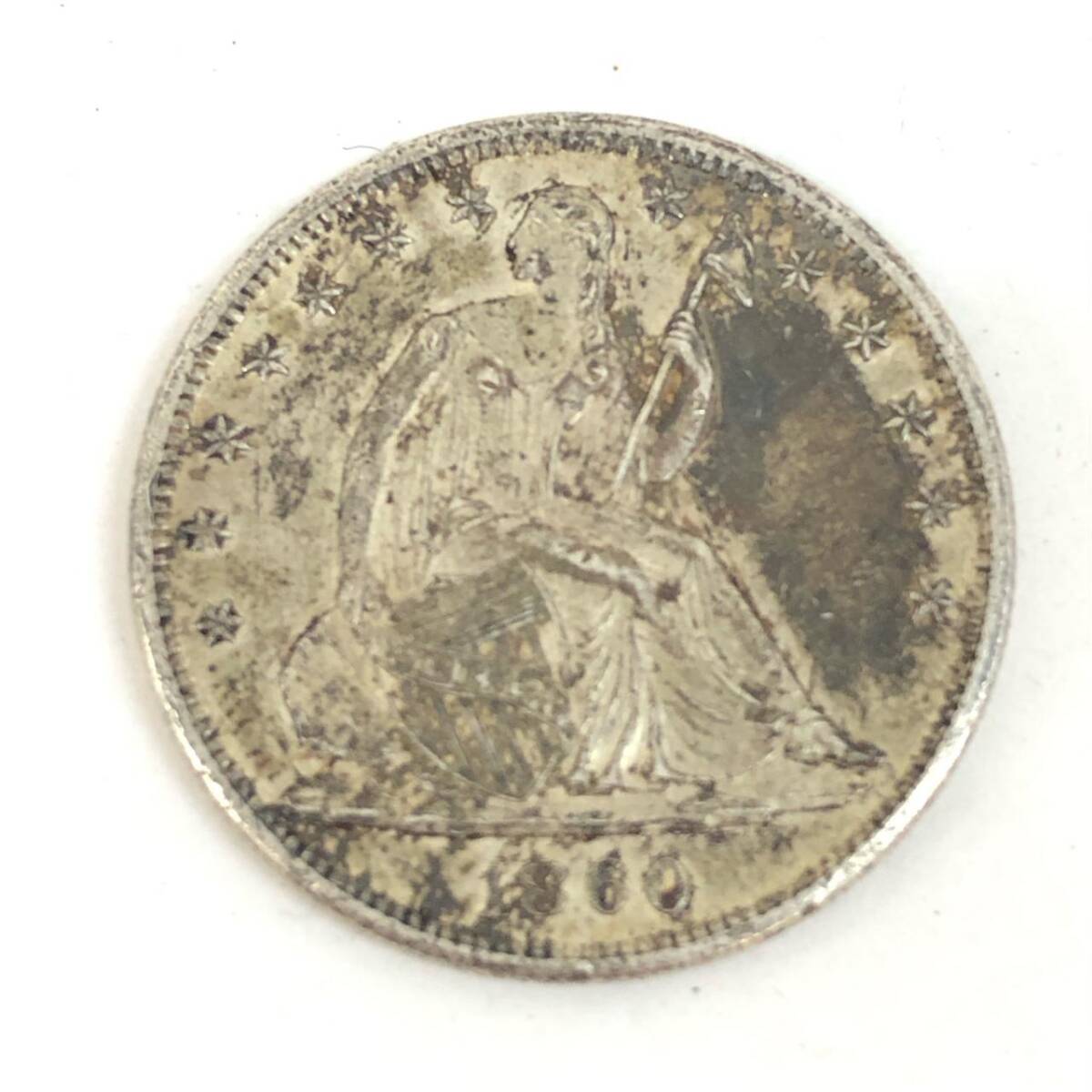 アメリカ銀貨 1860年 シーテッド リバティ ハーフダラー銀貨 特年サンフランシスコ