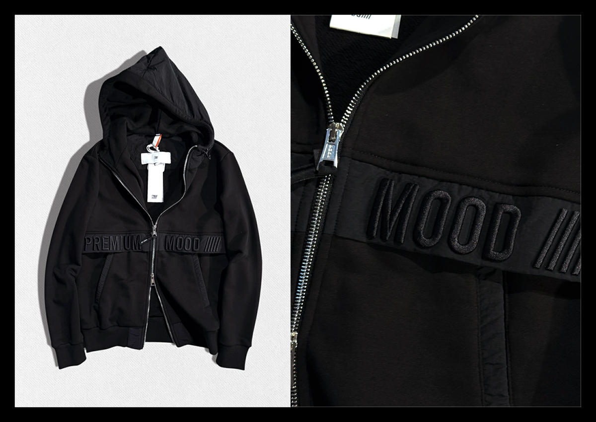 定価4.2万 PMDS PREMIUM MOOD DENIM SUPERIOR リラクシーにキマる立体ロゴ入スウェットコンビダブルジップパーカー ジャージ イタリア製XXL