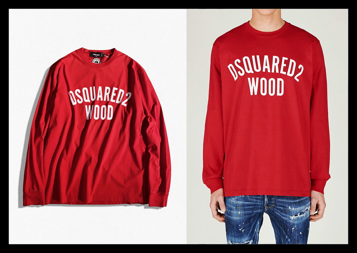 定価6.3万 DSQUARED2 ディースクエアード 陽ざしに映えるロングスリーブTシャツ ロンT ブランドロゴ オーバーシルエット イタリア製 M