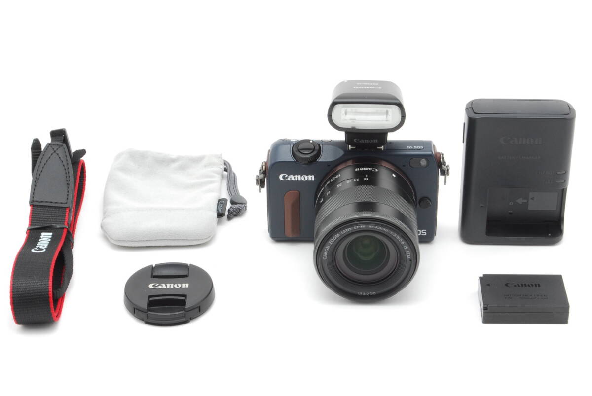 【美品】Canon EOS M2 Digital Camera Blue EF-M 18-55mm IS STM キャノン デジタル カメラ #B-804