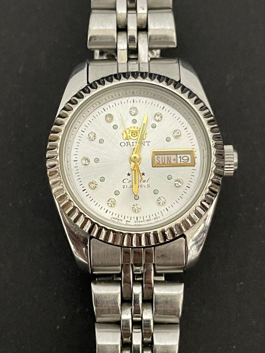 ORIENT オリエント Crystal 21JEWELS 自動巻き 腕時計 デイデイト