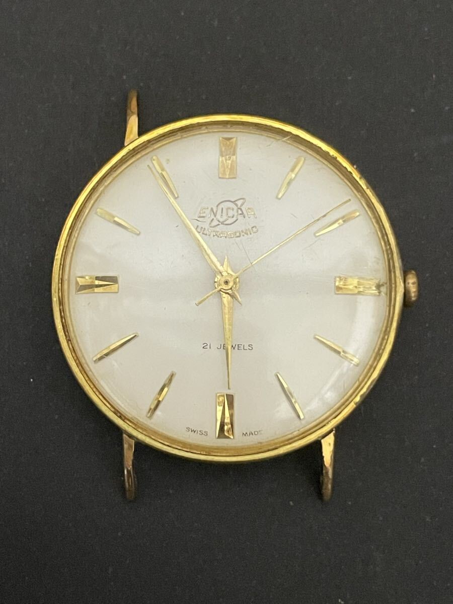 ENICAR ULTRASONIC 21 JEWELS SWISS MADE 腕時計 文字盤のみ