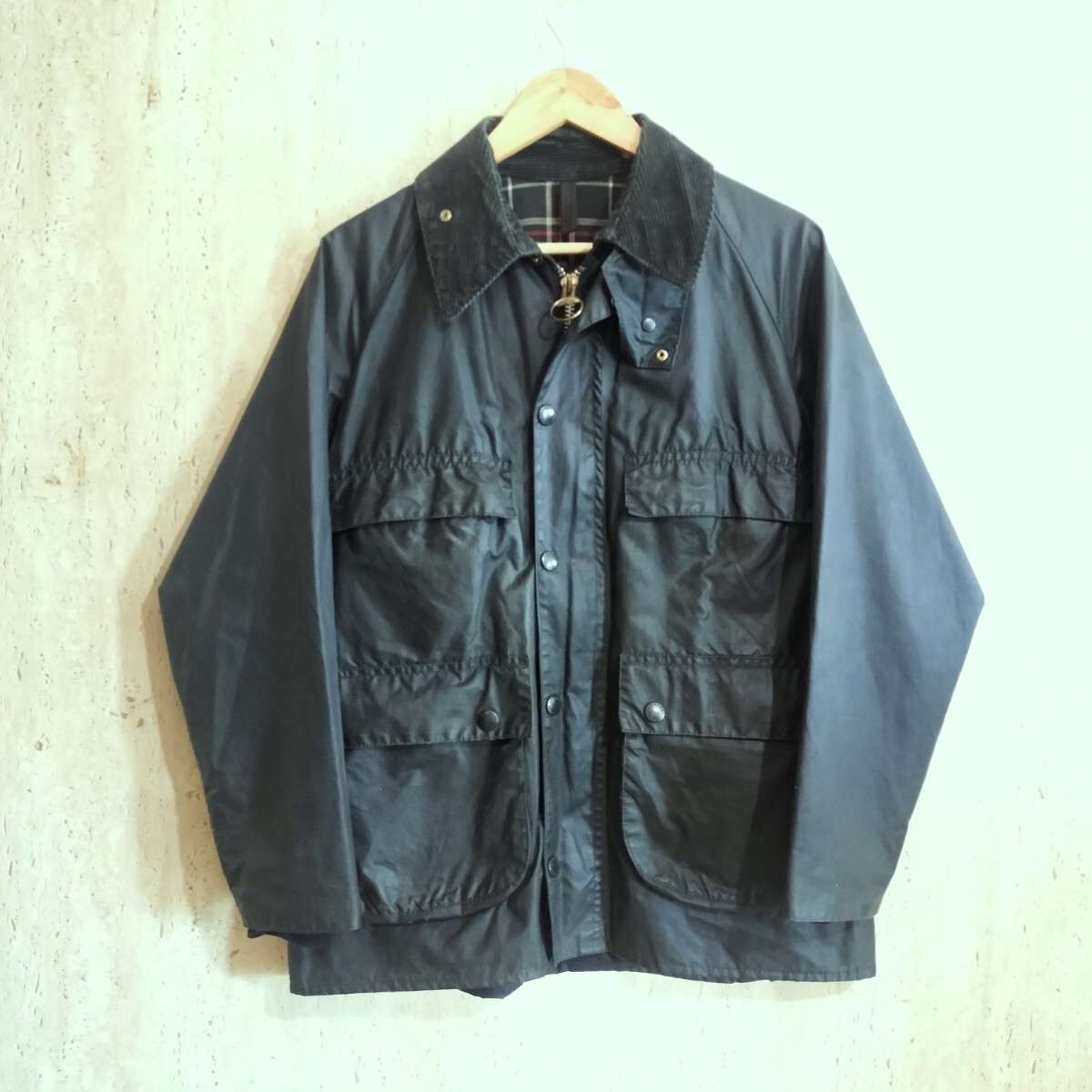 80s Barbour bedale　c38 1988　ネイビー　バブアー　ビデイル　4ポケット　 3クラウン 美品