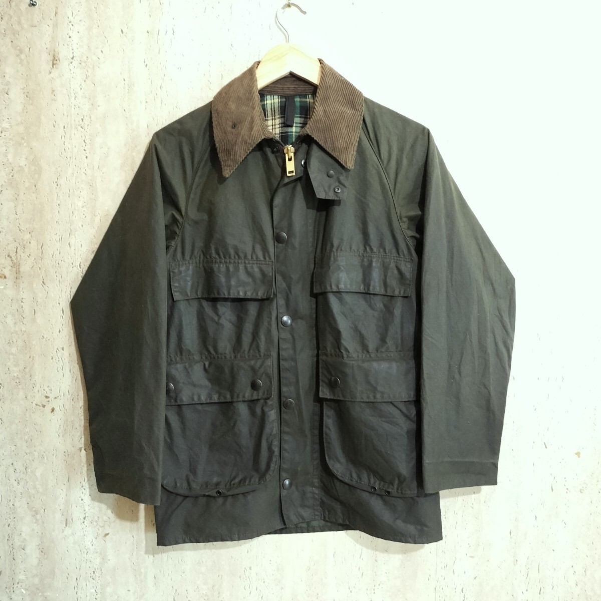 80s Barbour bedale　c32　1984 バブアー　ビデイル　 2クラウン　2クレスト　YKK棒ジップ 　4ポケット