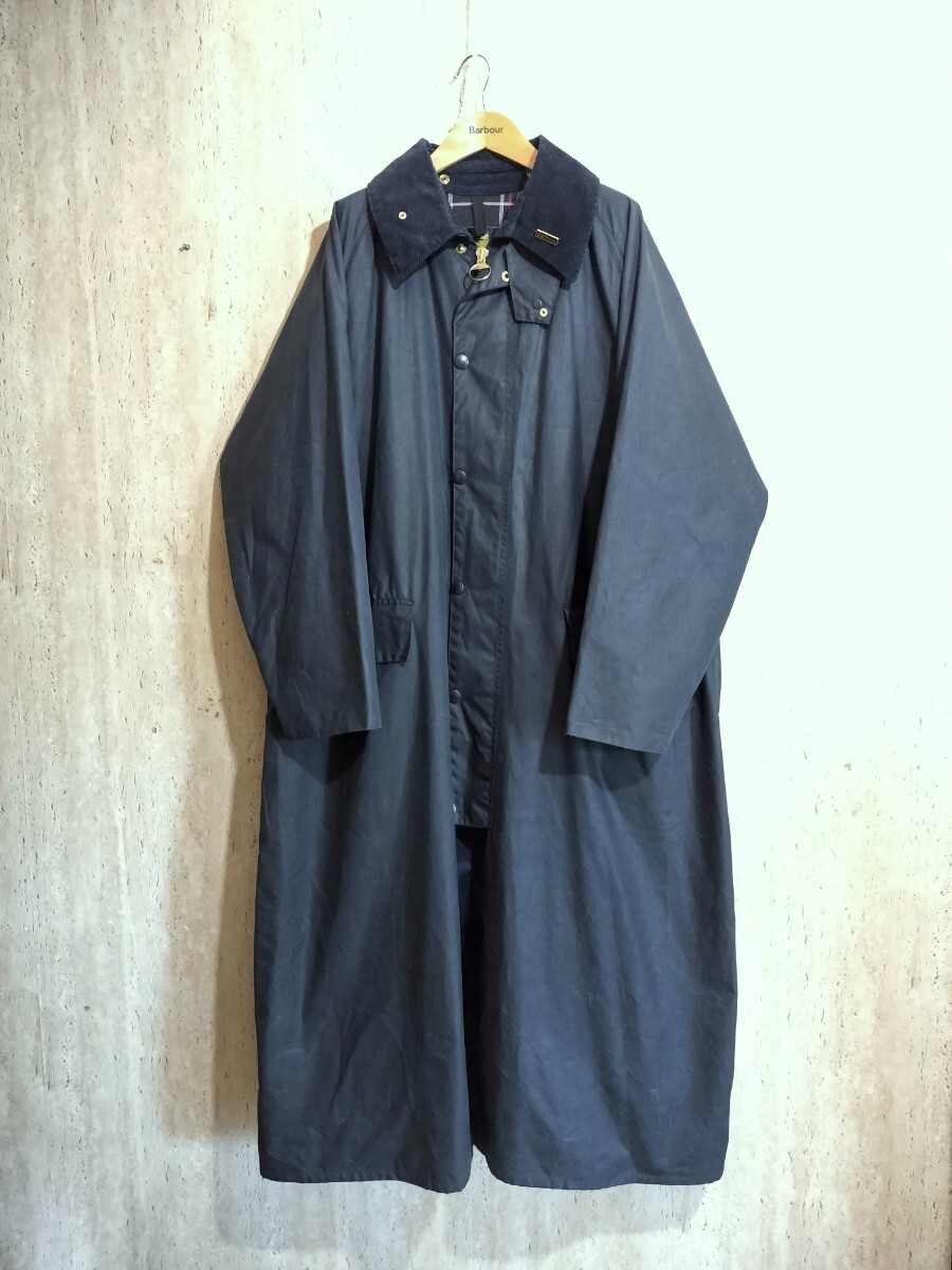 ほぼデッド 90s Barbour burghley c44 1990 ネイビー デッドストック　バブアー バーレー 