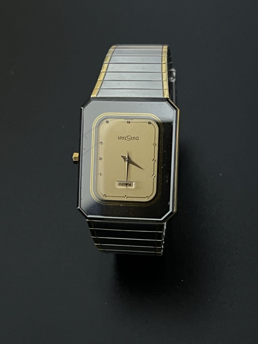 【極美品】RADO ラドー DIASTAR ダイヤスター ダイアスター 135.1013.3 2針 ゴールド文字盤 クォーツ 腕時計