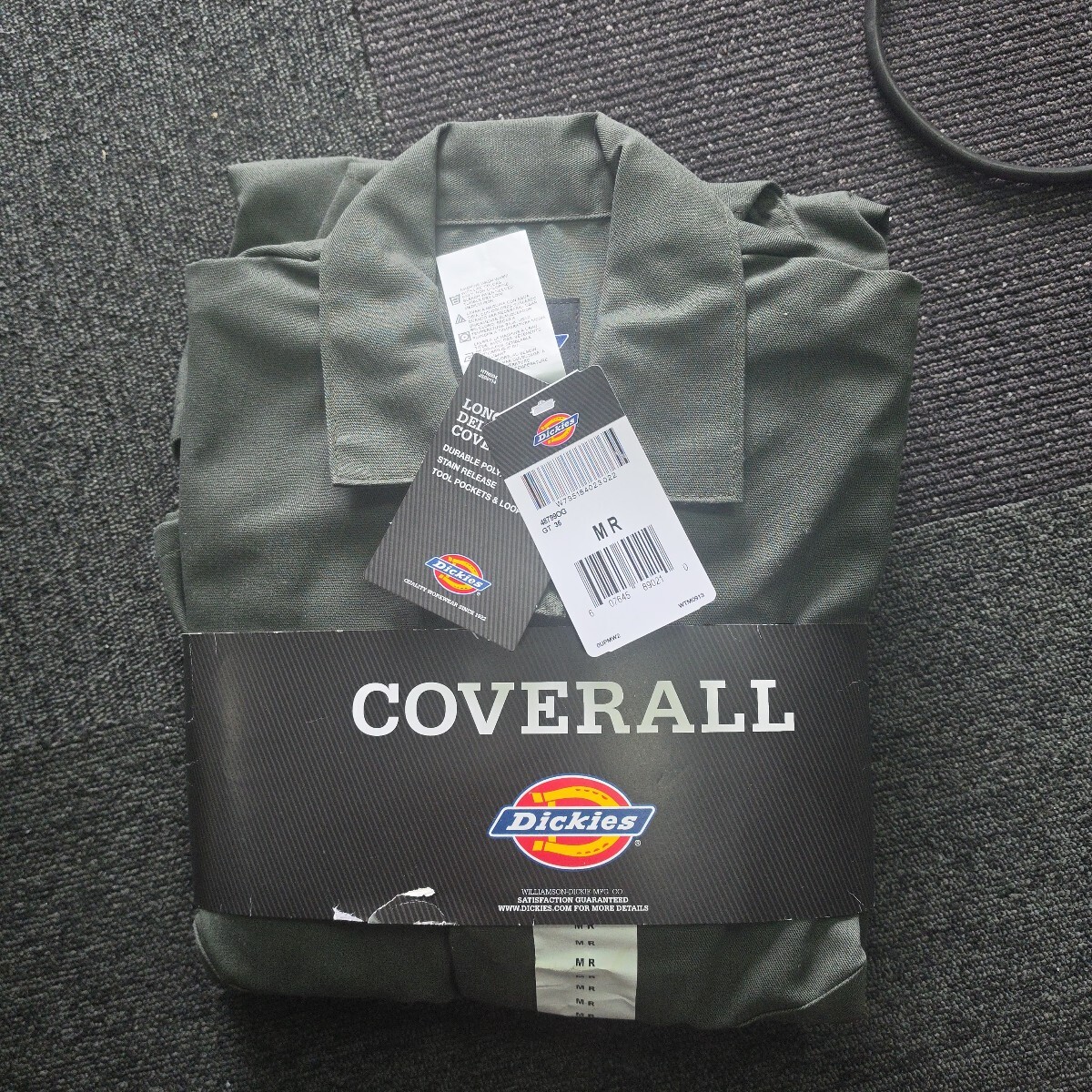 Dickies ディッキーズ 長袖つなぎ カバーオール オリーブグリーン MRサイズ 新品
