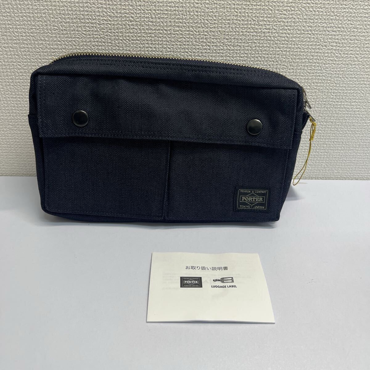 【2619】新品 未使用 タグ付 ポーター スモーキー ウエストバッグ ネイビー 紺 592-07507 ボディバッグ 吉田カバン PORTER SMOKY 日本製