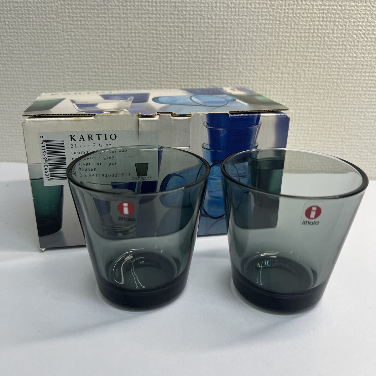 【2505C】イッタラ カルティオ タンブラー 210ml グレー 2個セット★旧刻印 2000年代セミヴィンテージ iittala Kartio 廃盤仕様 未使用　