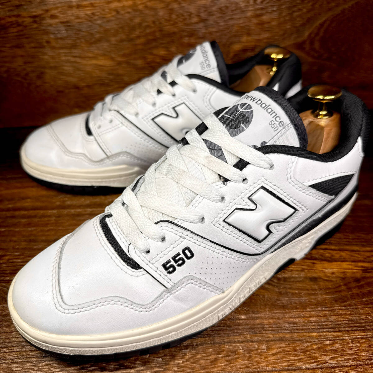 ◆New Balance 550◆ニューバランス 25.0cm レザースニーカー 白 ホワイト メンズ 靴 中古 宅急便 即決