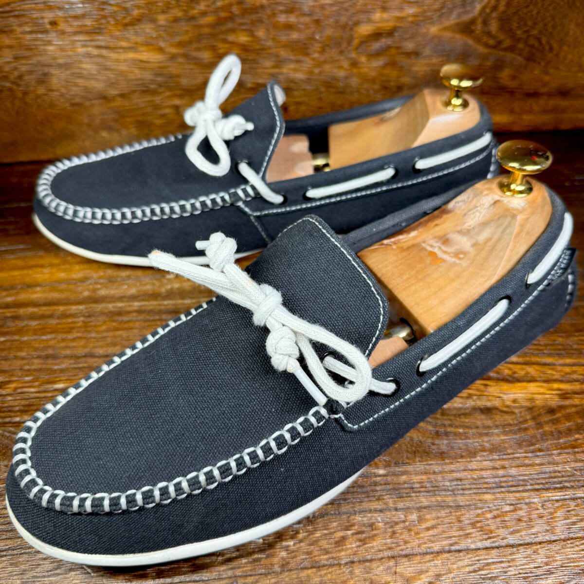 ◆COLE HAAN GRANS.OS◆コールハーン 25.0cm デッキシューズ 黒 ブラック メンズ 靴 中古 宅急便 即決