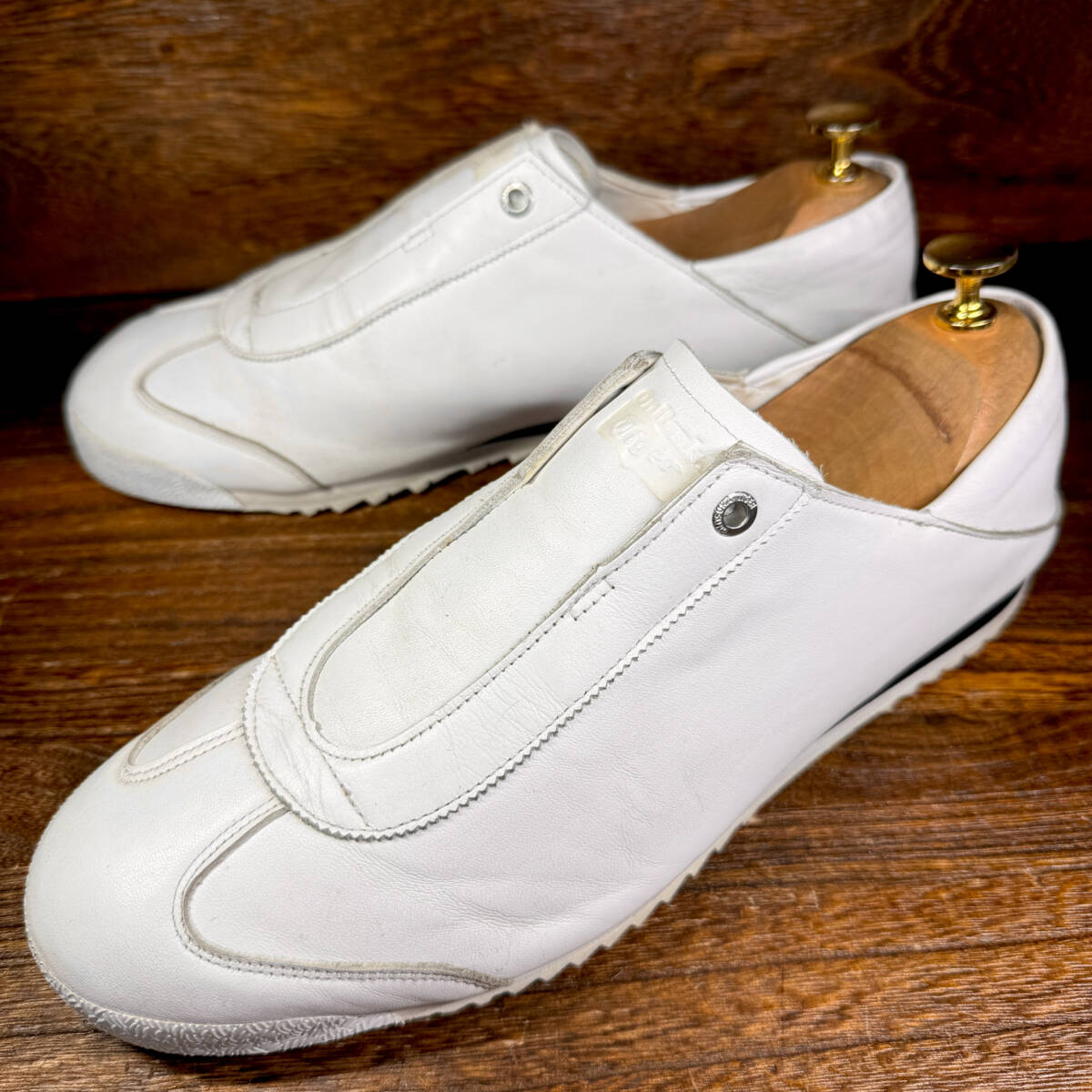 ◆Onitsuka Tiger MEXICO 66 SD PARATY◆オニツカタイガー メキシコ66 26.5cm スリッポン レザー ホワイト メンズ 靴 中古 宅急便 即決