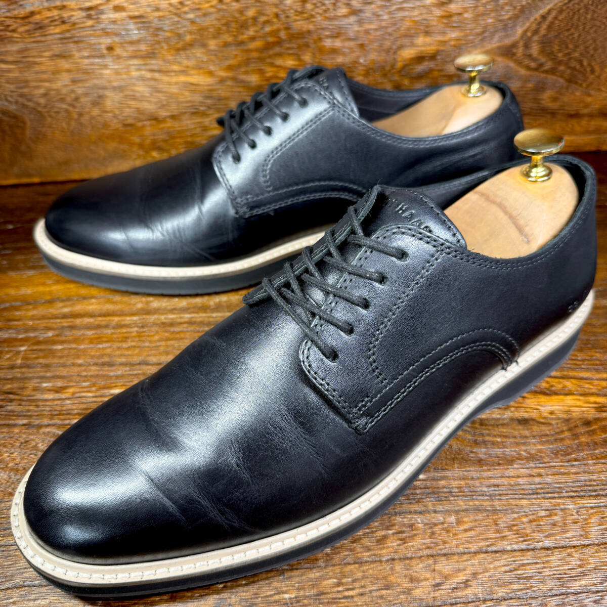 【極美品】◆COLE HAAN GRAND360◆コールハーン モールス グランド 27.0cm レザースニーカー メンズ 靴 中古 宅急便 即決